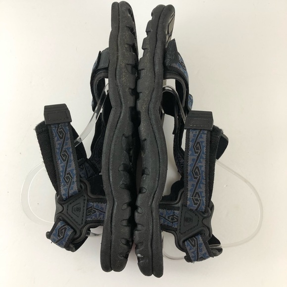 Teva Sandals Mens 13 Terrafi Original Universal Black Blue Spiral River Rubber - Picture 6 of 11